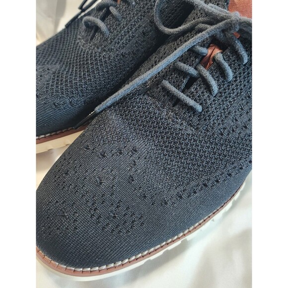 Cole Haan Zerogrand Stitchlite Black Knit Wingtip Shoes C24948 Mens Size 9.5 - Picture 6 of 8